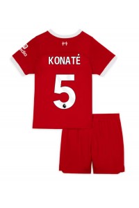 Fotbalové Dres Liverpool Ibrahima Konate #5 Dětské Domácí Oblečení 2023-24 Krátký Rukáv (+ trenýrky)